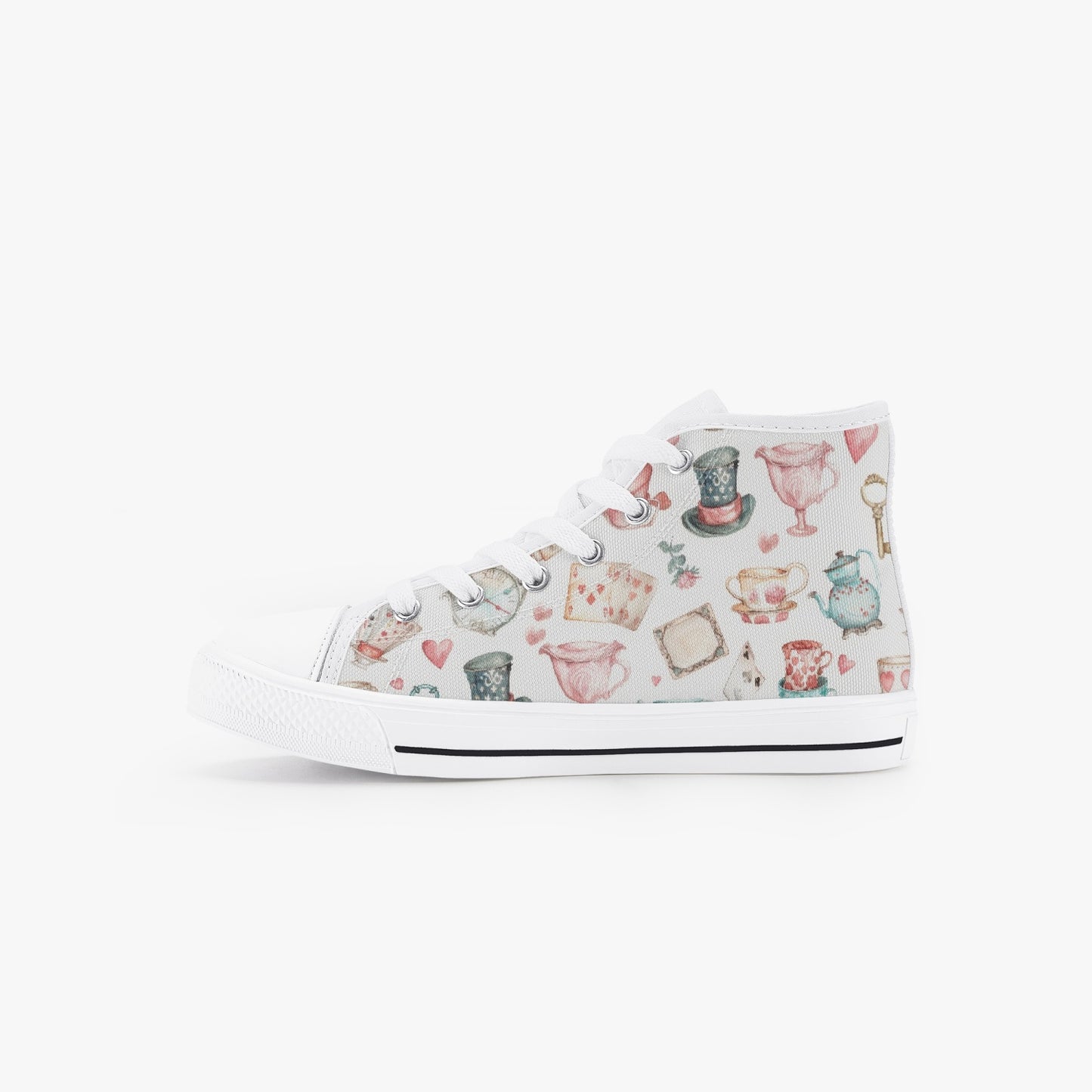 Girls Watercolor Wonderland Kid’s High-Top Canvas Shoes