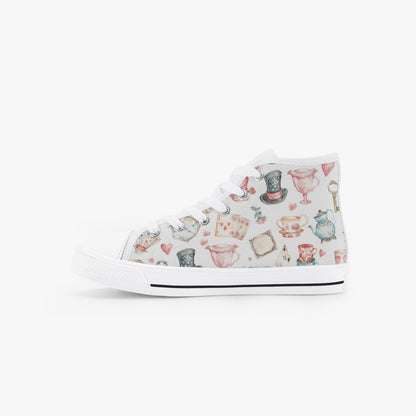 Girls Watercolor Wonderland Kid’s High-Top Canvas Shoes