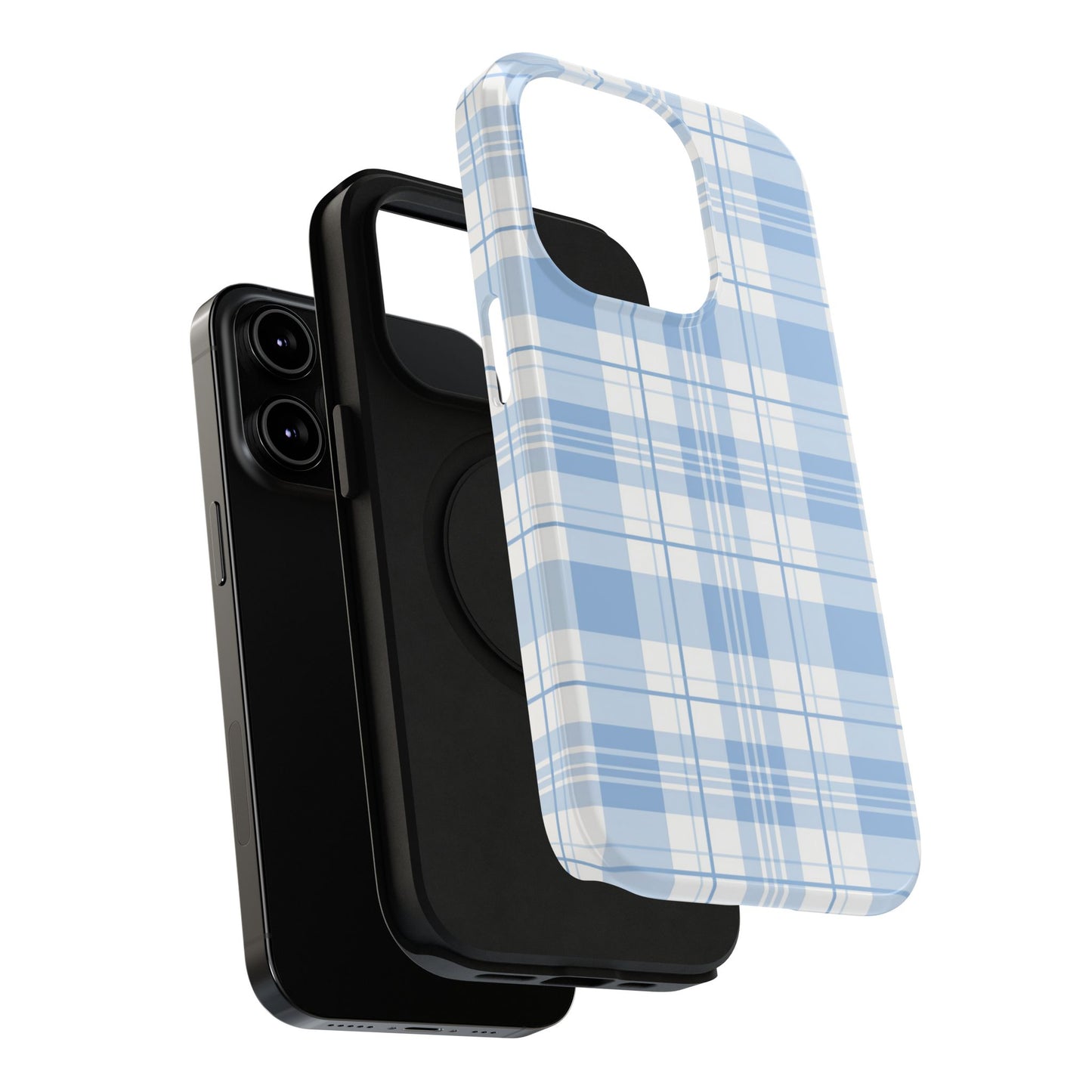 Impact-Resistant Phone Case - Easter Plaid Blue