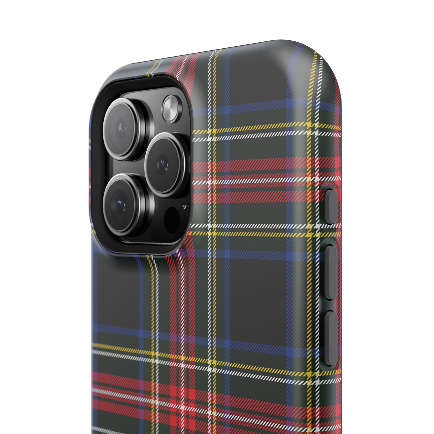 Impact-Resistant Holiday Phone Case-Christmas Tartan Plaid Black