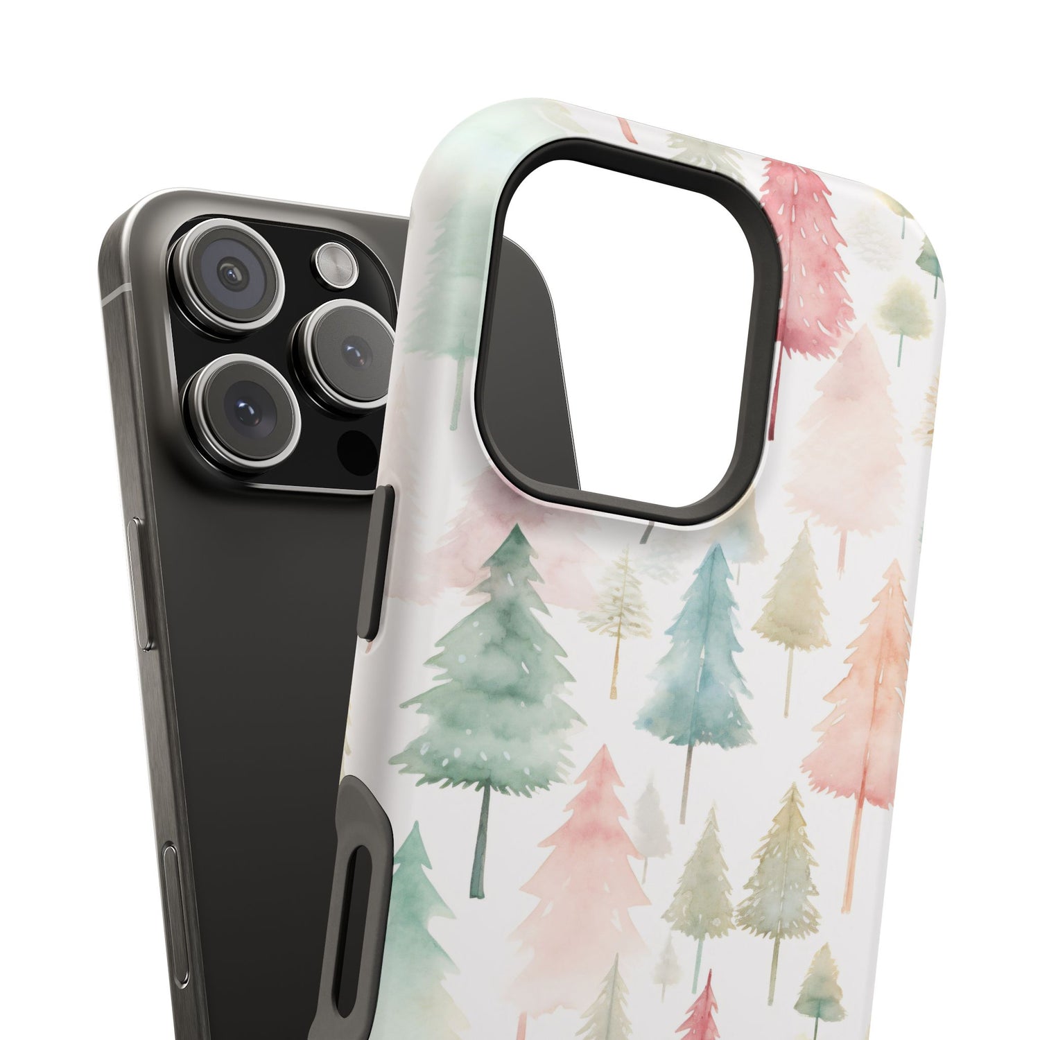 Watercolor Christmas Trees Impact-Resistant Phone Case, iPhone, Samsung