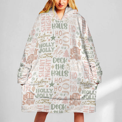 Oversized Soft Wearable Blanket Christmas Phrases