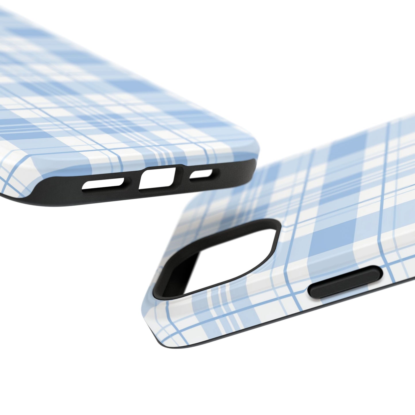 Impact-Resistant Phone Case - Easter Plaid Blue