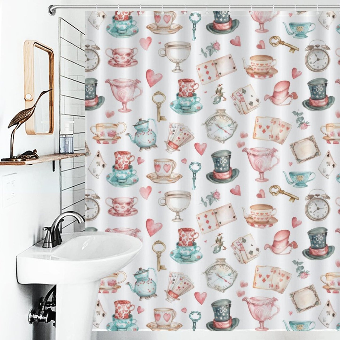 Lightweight Shower Curtain-Watercolor Wonderland