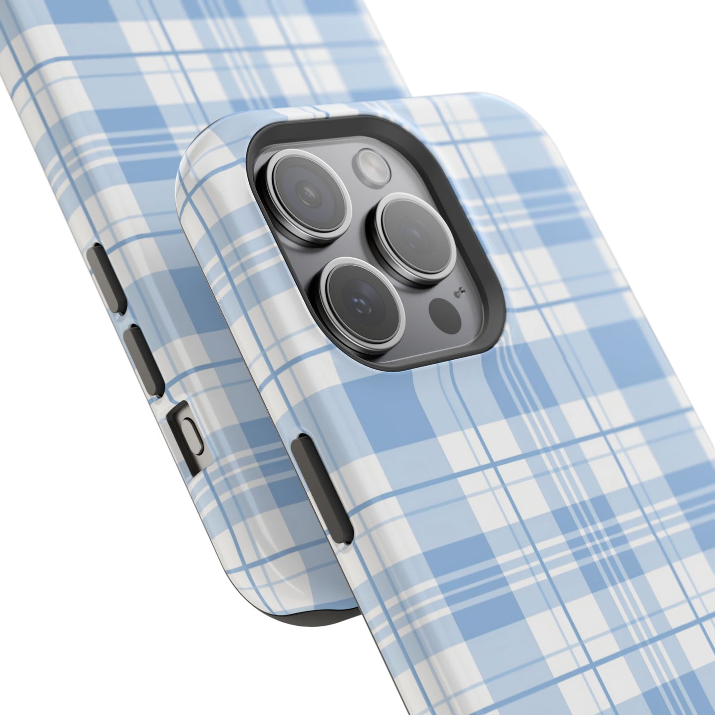 Impact-Resistant Phone Case - Easter Plaid Blue