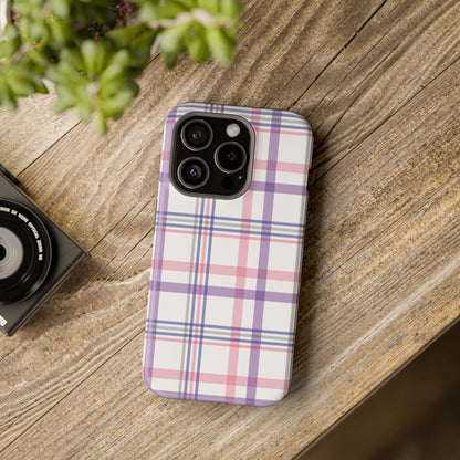 Impact-Resistant Cases - Spring Plaid Pink Purple