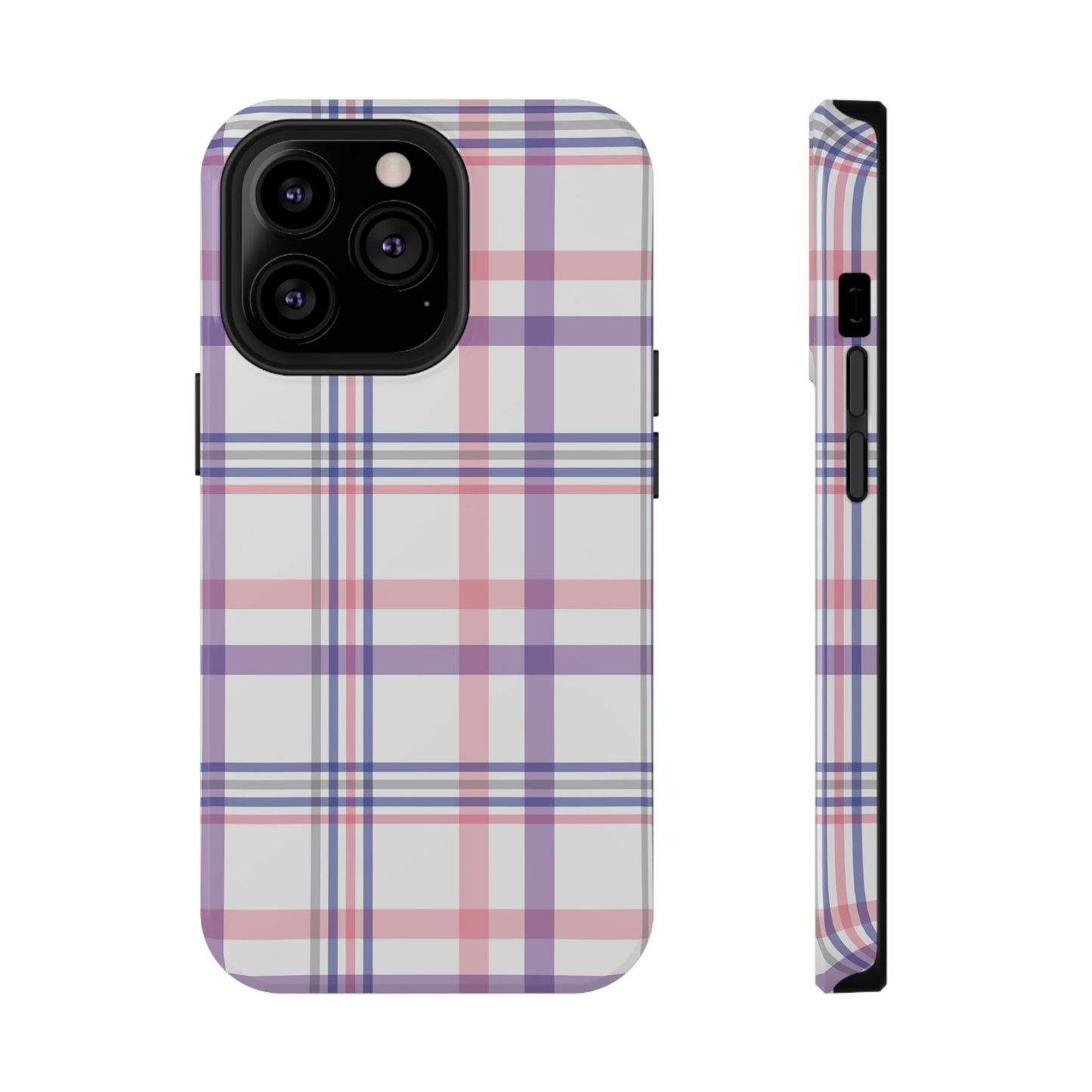 Impact-Resistant Cases - Spring Plaid Pink Purple