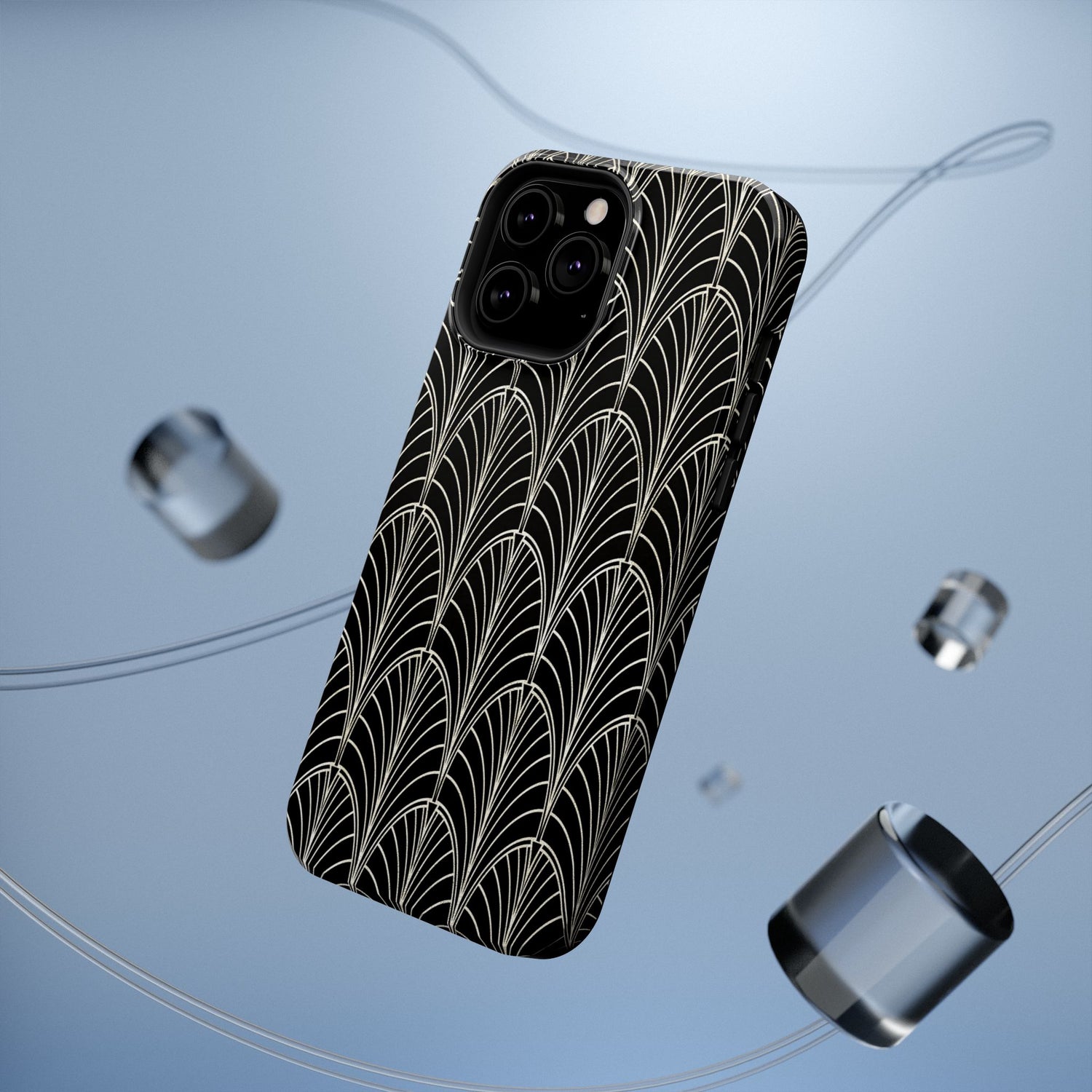 Impact-Resistant Phone Case- Art Deco Black Beige