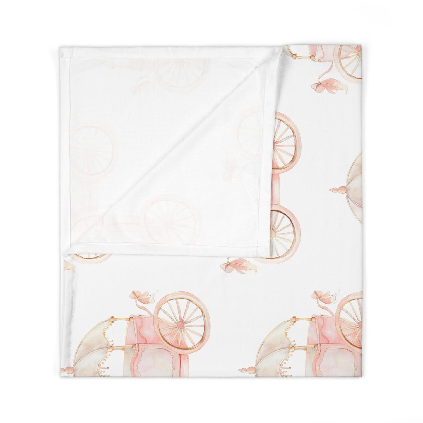 Baby Swaddle Blanket Watercolor Pink Princess Carriage