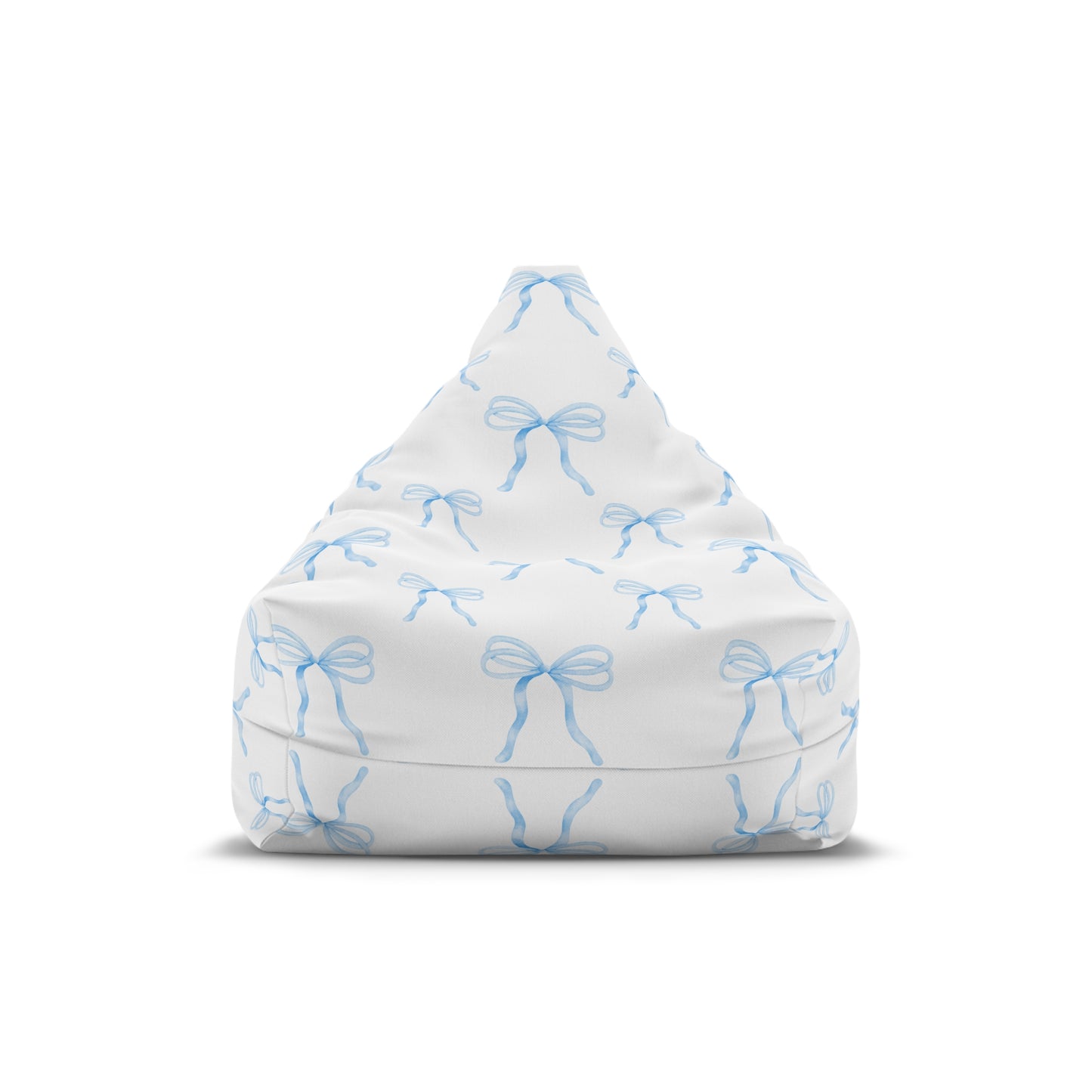 Watercolor Coquette Blue Bows Bean Bag Chair Cover