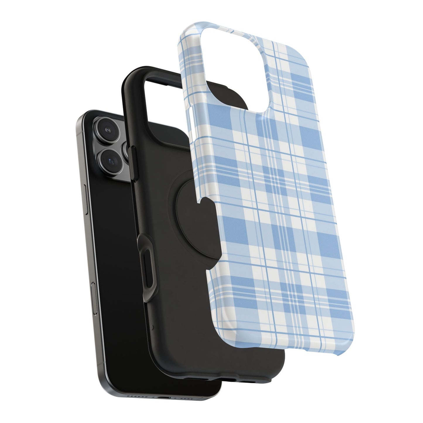 Impact-Resistant Phone Case - Easter Plaid Blue