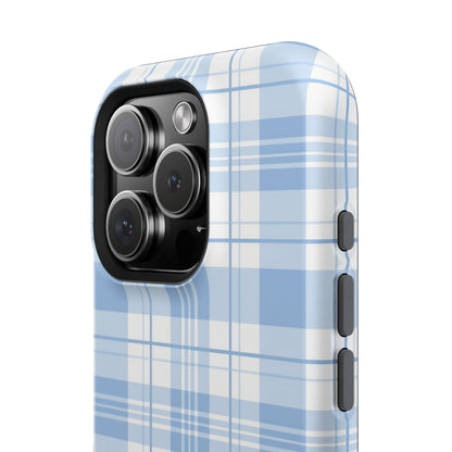 Impact-Resistant Phone Case - Easter Plaid Blue