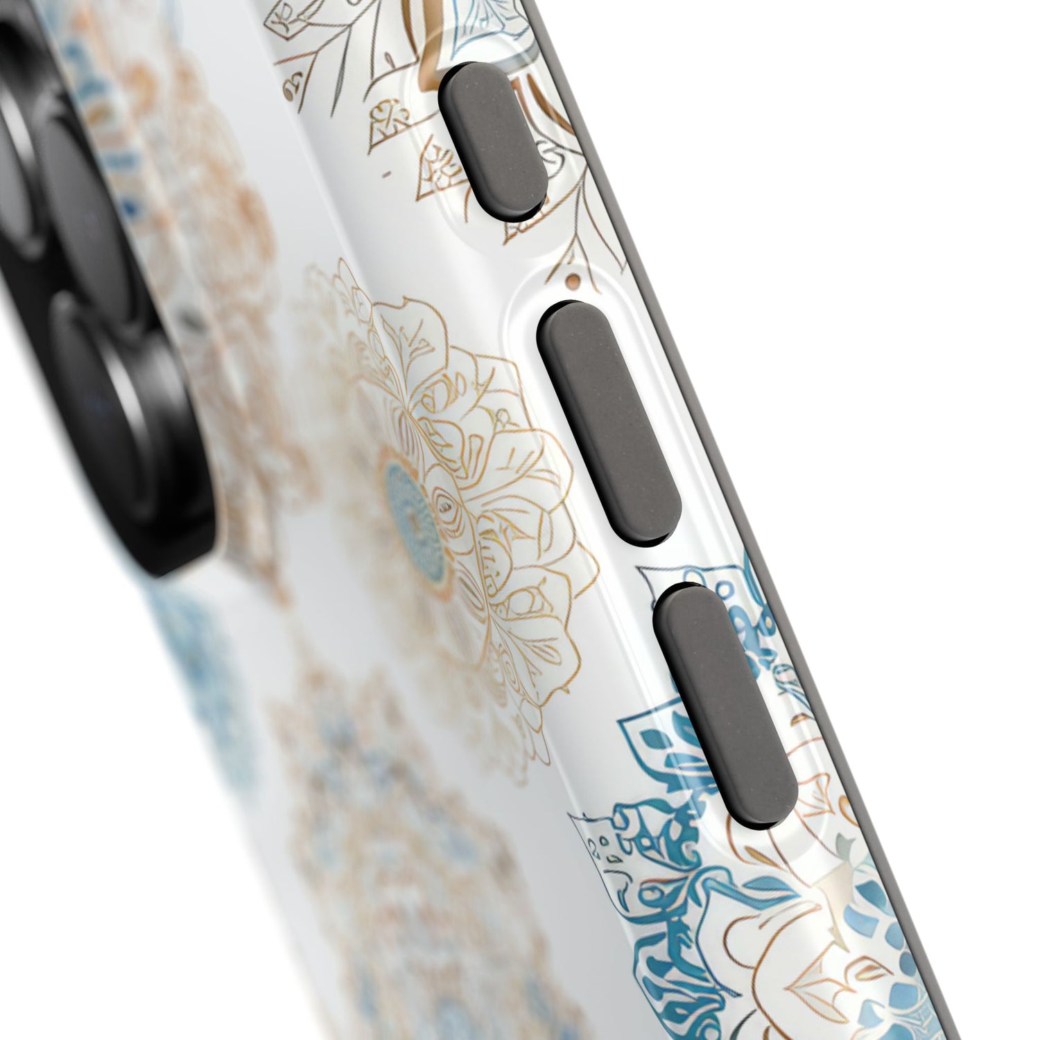Impact-Resistant Cases, Blue Gold Boho Fun