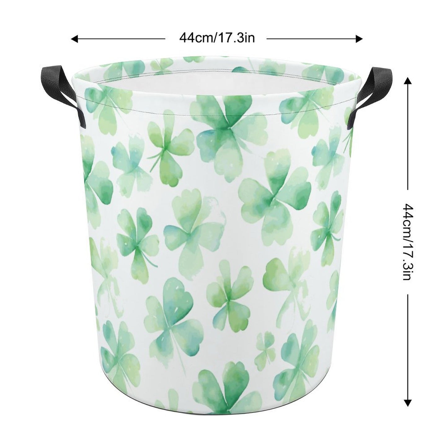 Collapsible Laundry Hamper- Watercolor Clovers