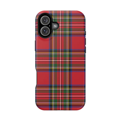 Impact-Resistant Phone Case-Holiday Tartan Plaid Red