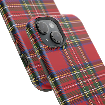 Impact-Resistant Phone Case-Holiday Tartan Plaid Red