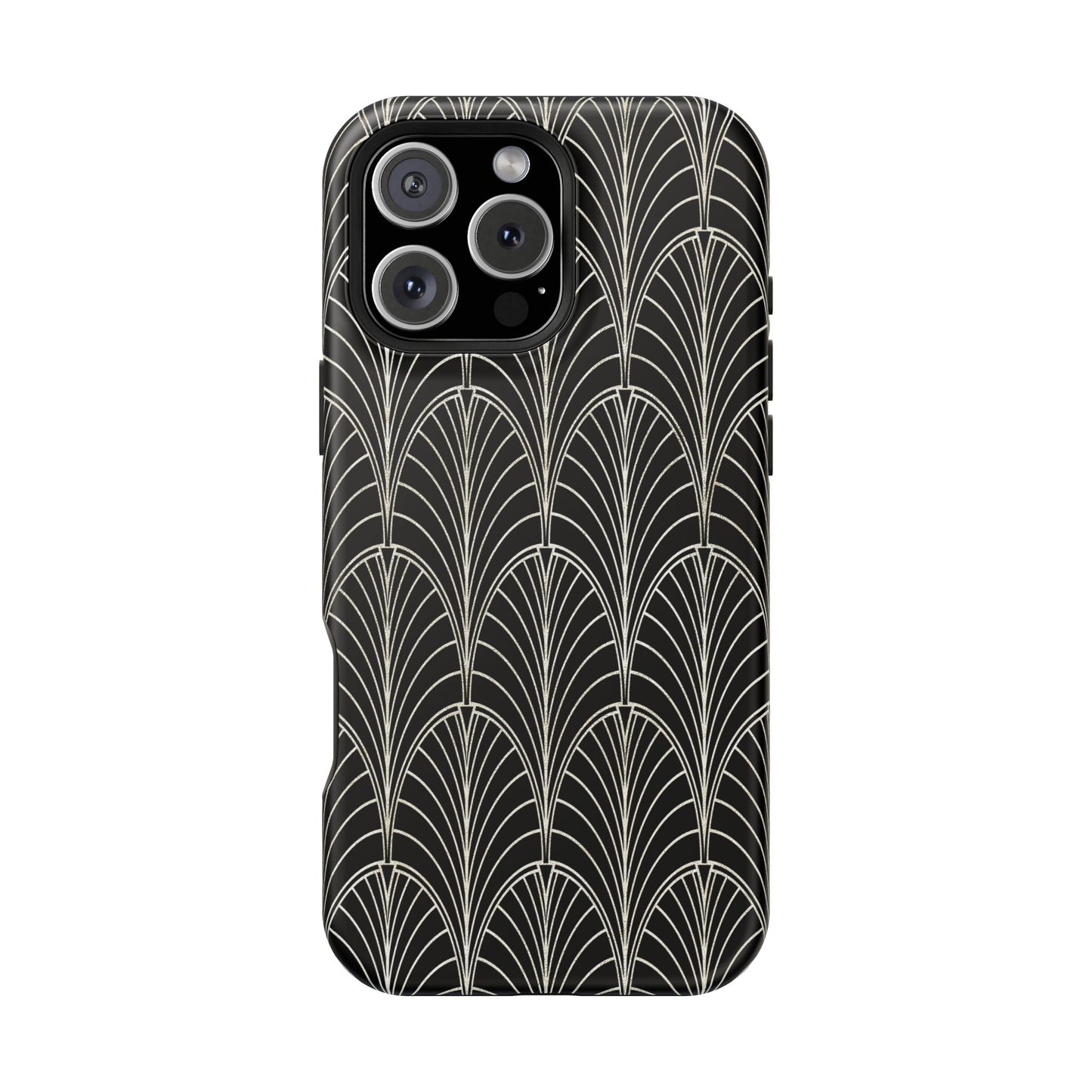 Impact-Resistant Phone Case- Art Deco Black Beige