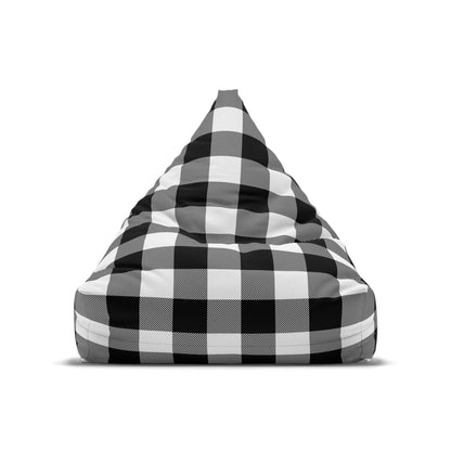 Black and White Buffalo Plaid Bean Bag Chair Cover