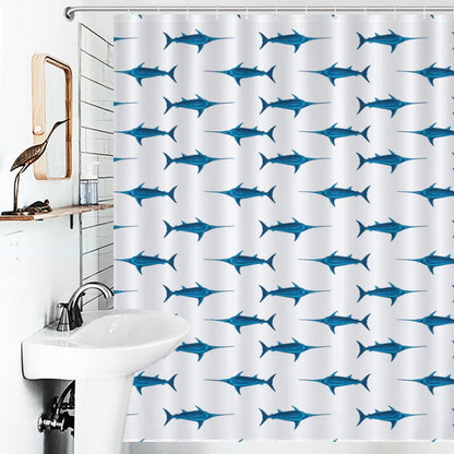 Lightweight Shower Curtain-Preppy Swordfish