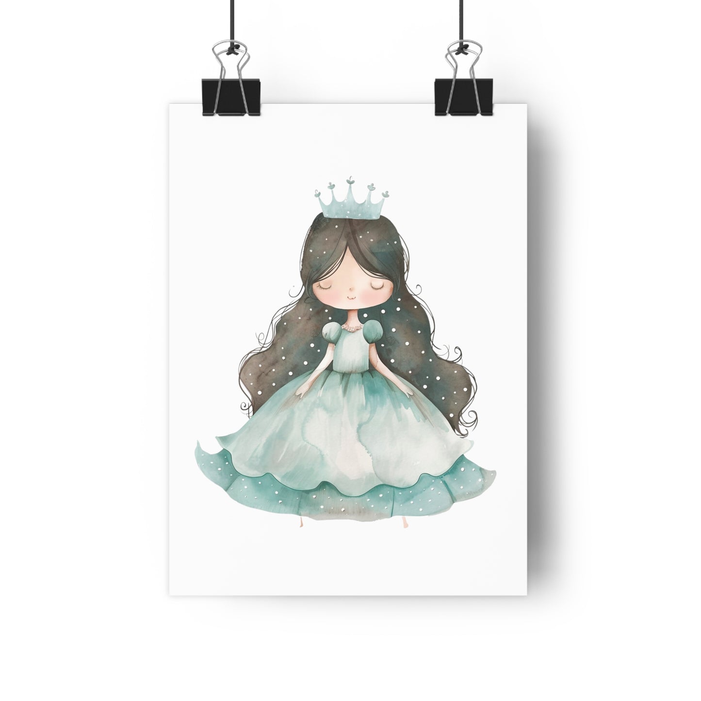 Giclée Art Print Watercolor Teal Princess 2