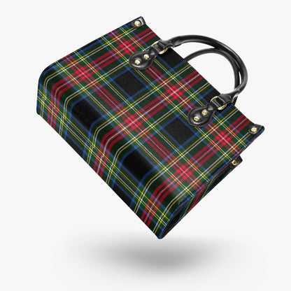 Structured Handbag- Holiday Tartan Plaid Black