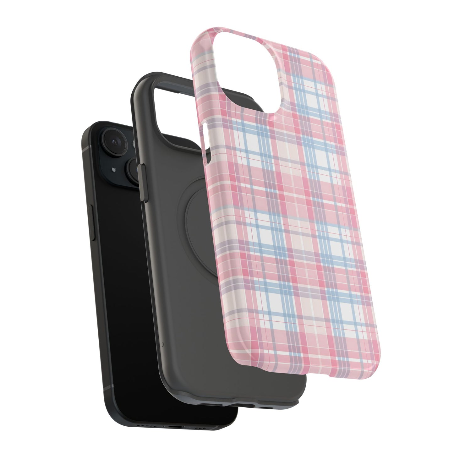 Impact-Resistant Cases-Spring Plaid Pink Blue