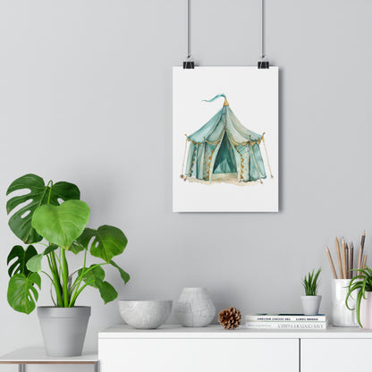 Giclée Art Print Watercolor Teal Princess Tent