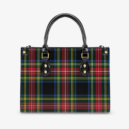 Structured Handbag- Holiday Tartan Plaid Black