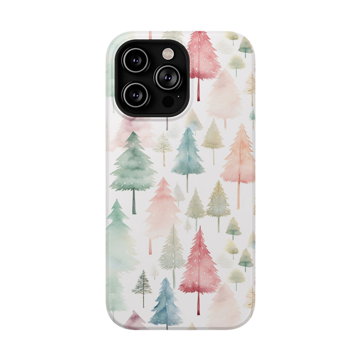 Watercolor Christmas Trees Impact-Resistant Phone Case