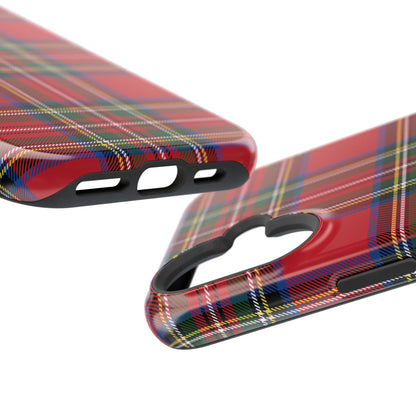 Impact-Resistant Phone Case-Holiday Tartan Plaid Red