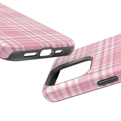 Impact-Resistant Phone Case - Easter Plaid Pink