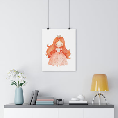 Giclée Art Print Watercolor Pink Princess 3