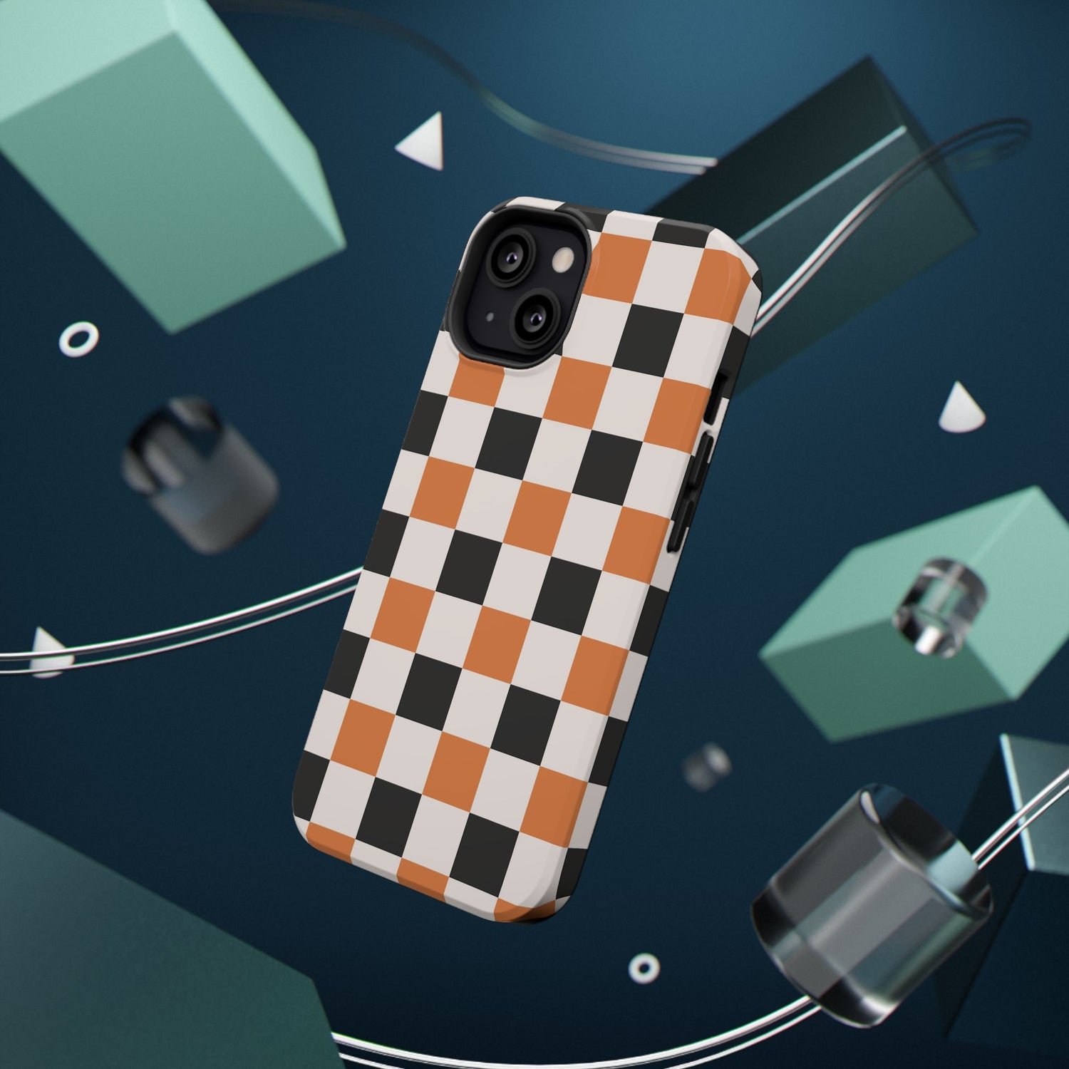 Trendy Halloween Checkerboard Phone Case | Impact-Resistant, iPhone, Samsung
