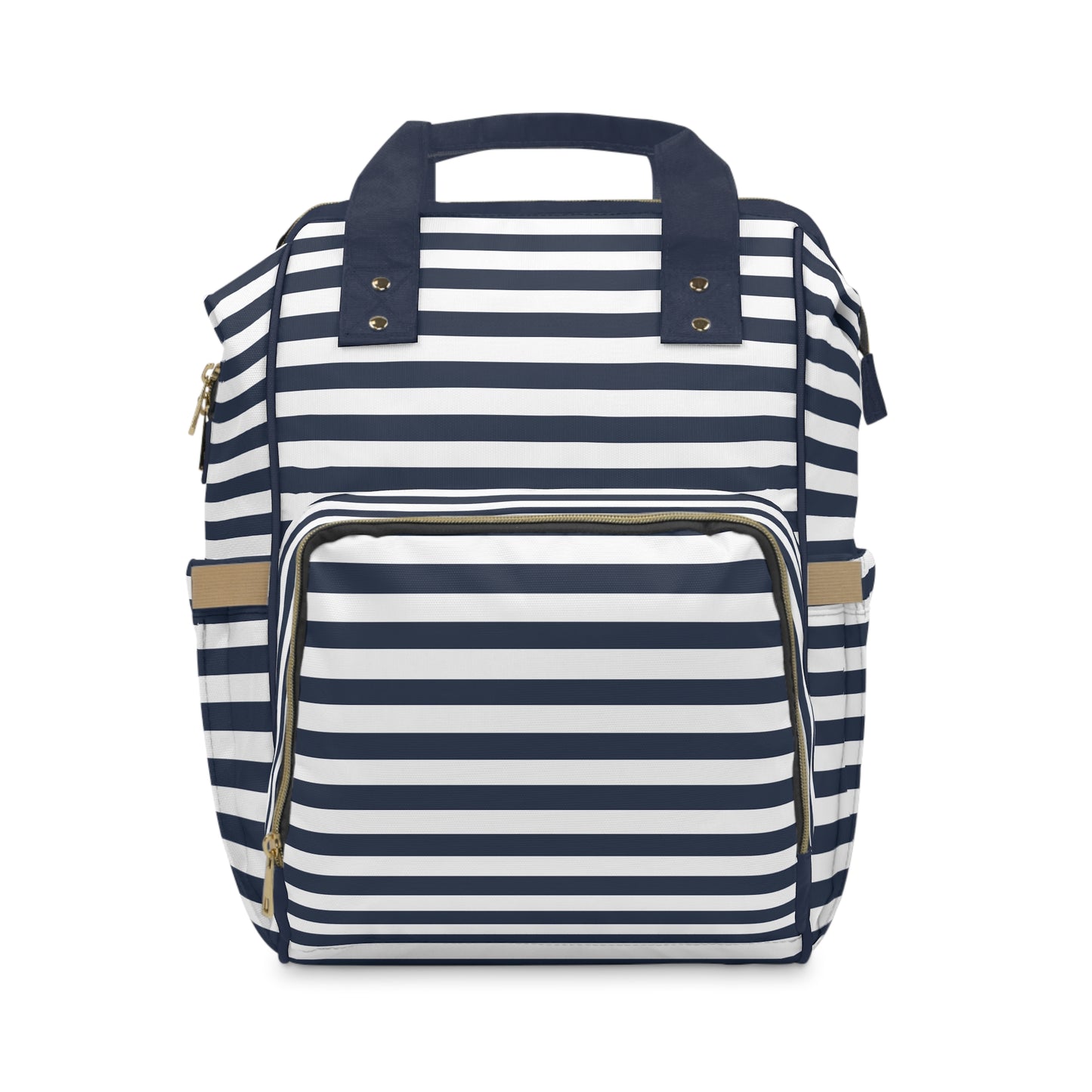 Nautical Stipe Multifunctional Diaper Backpack-Navy