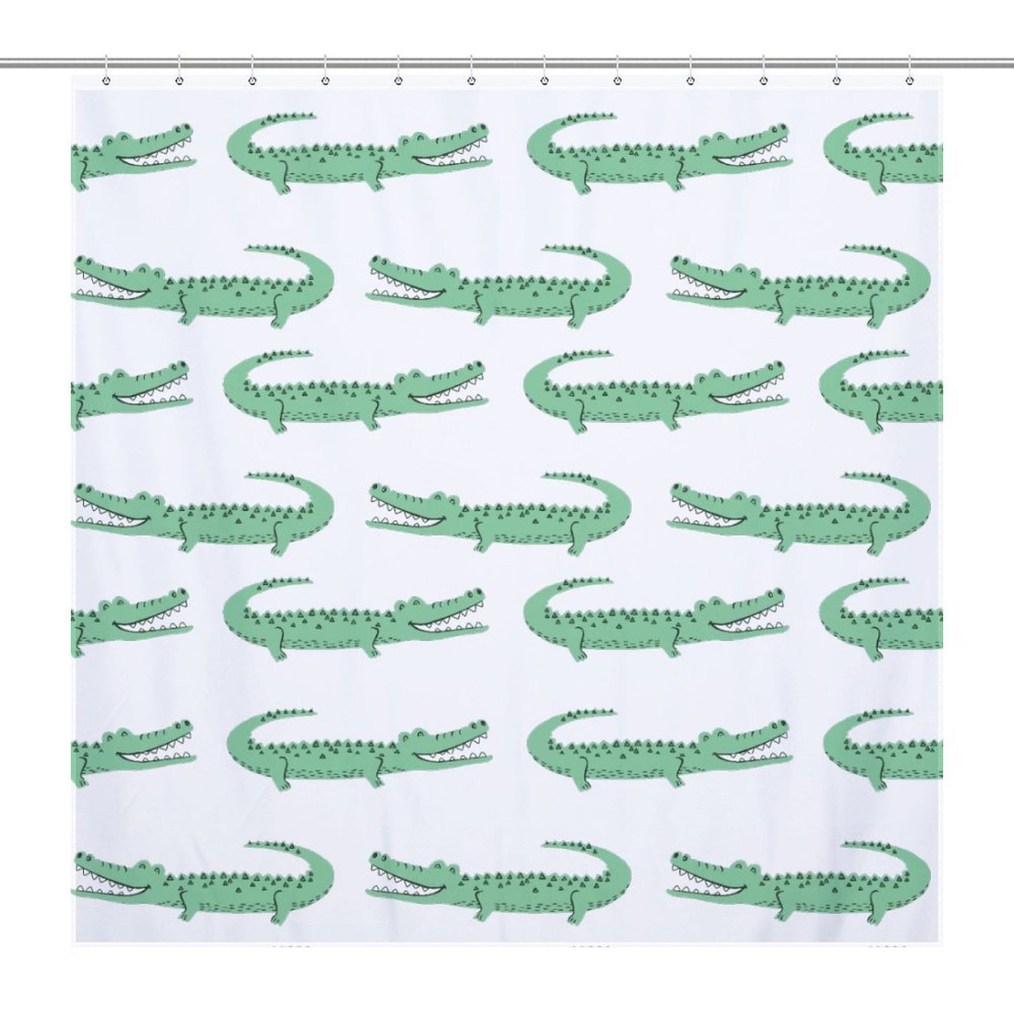 Lightweight Shower Curtain- Preppy Crocodiles