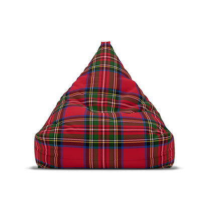 Christmas Red Tartan Plaid Bean Bag Chair Cover