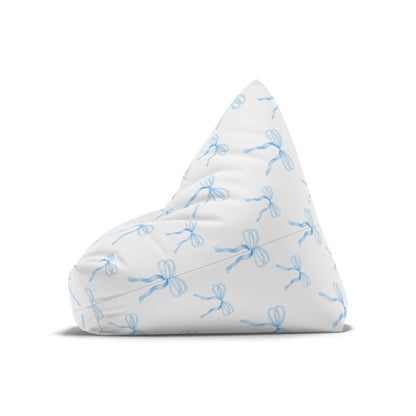 Watercolor Coquette Blue Bows Bean Bag Chair Cover