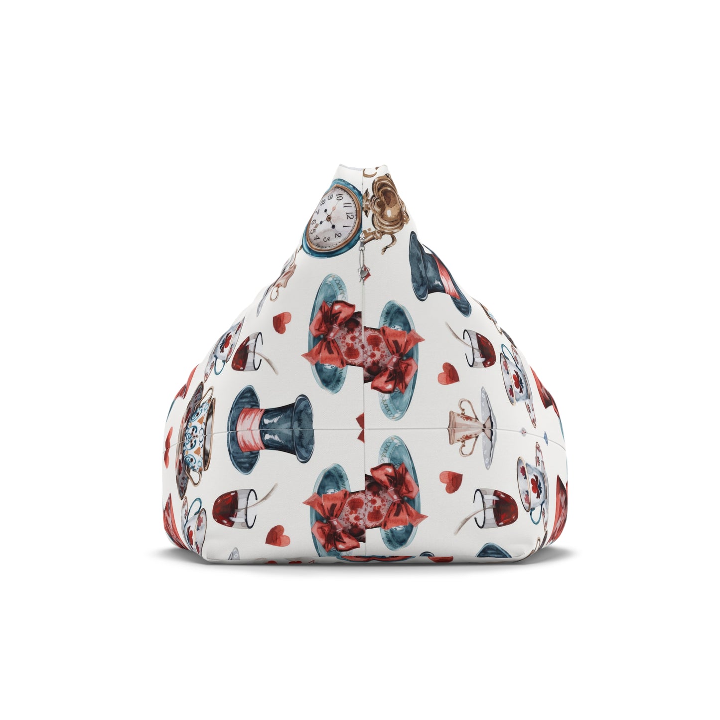 Watercolor Wonderland Red, Black Bean Bag Chair Cover