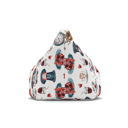 Watercolor Wonderland Red, Black Bean Bag Chair Cover