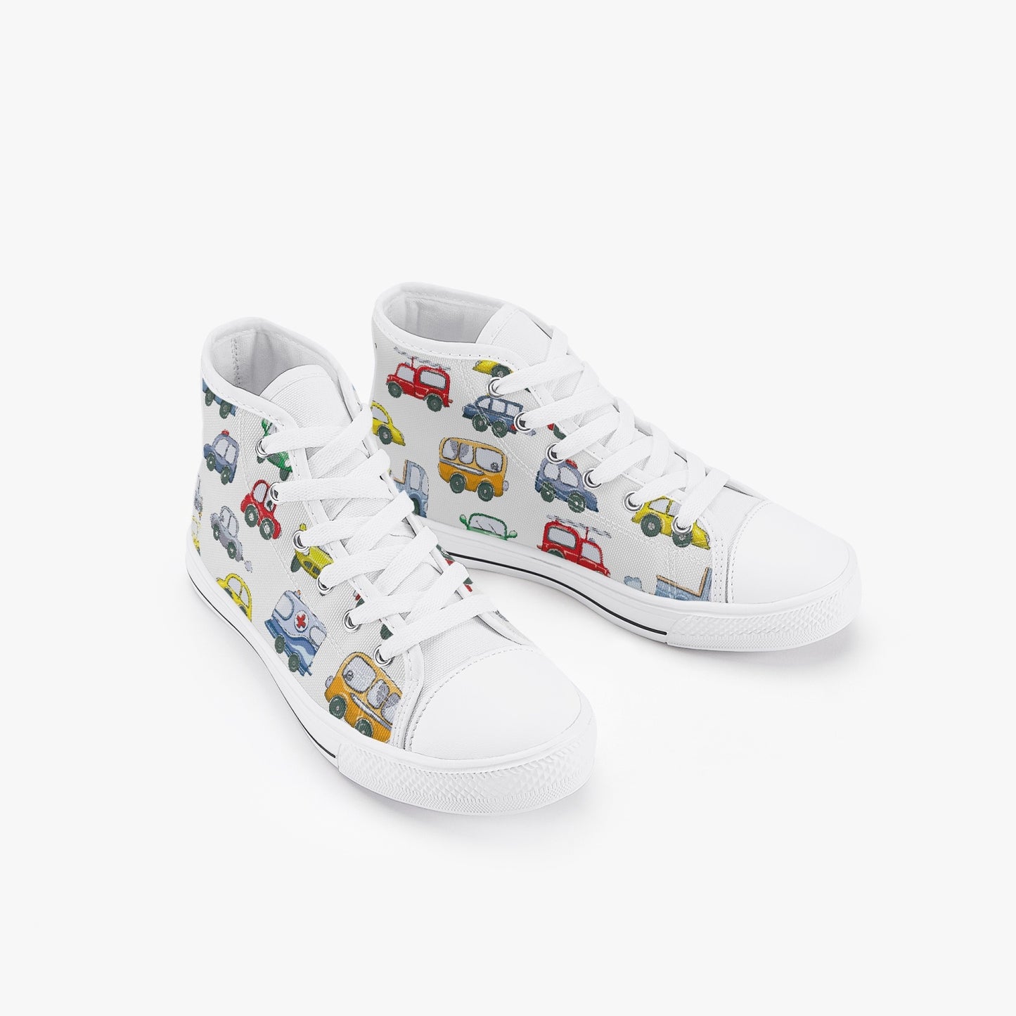 Boys Car Fun 2 Kid’s High-Top Canvas Shoes