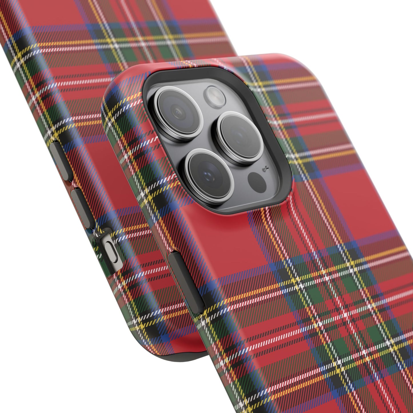 Impact-Resistant Phone Case-Holiday Tartan Plaid Red