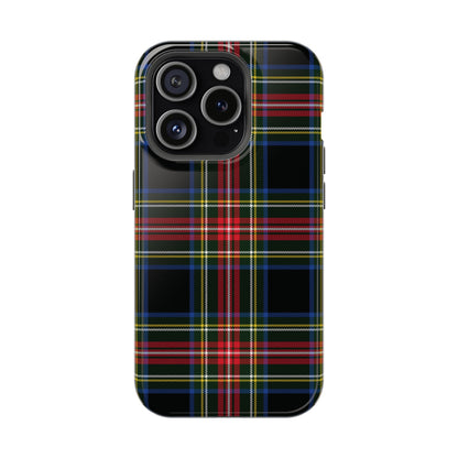 Impact-Resistant Holiday Phone Case-Christmas Tartan Plaid Black