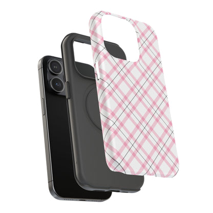 Impact-Resistant Phone Case - Pink Black Plaid