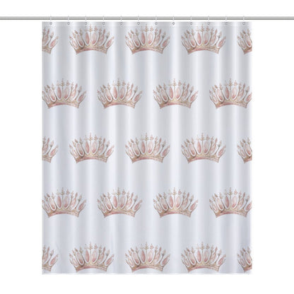 Lightweight Shower Curtain-Pink Princess Crowns