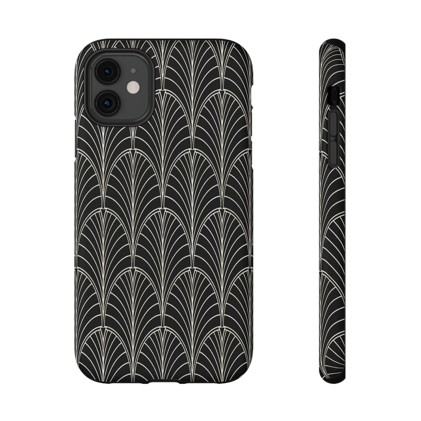 Impact-Resistant Phone Case- Art Deco Black Beige