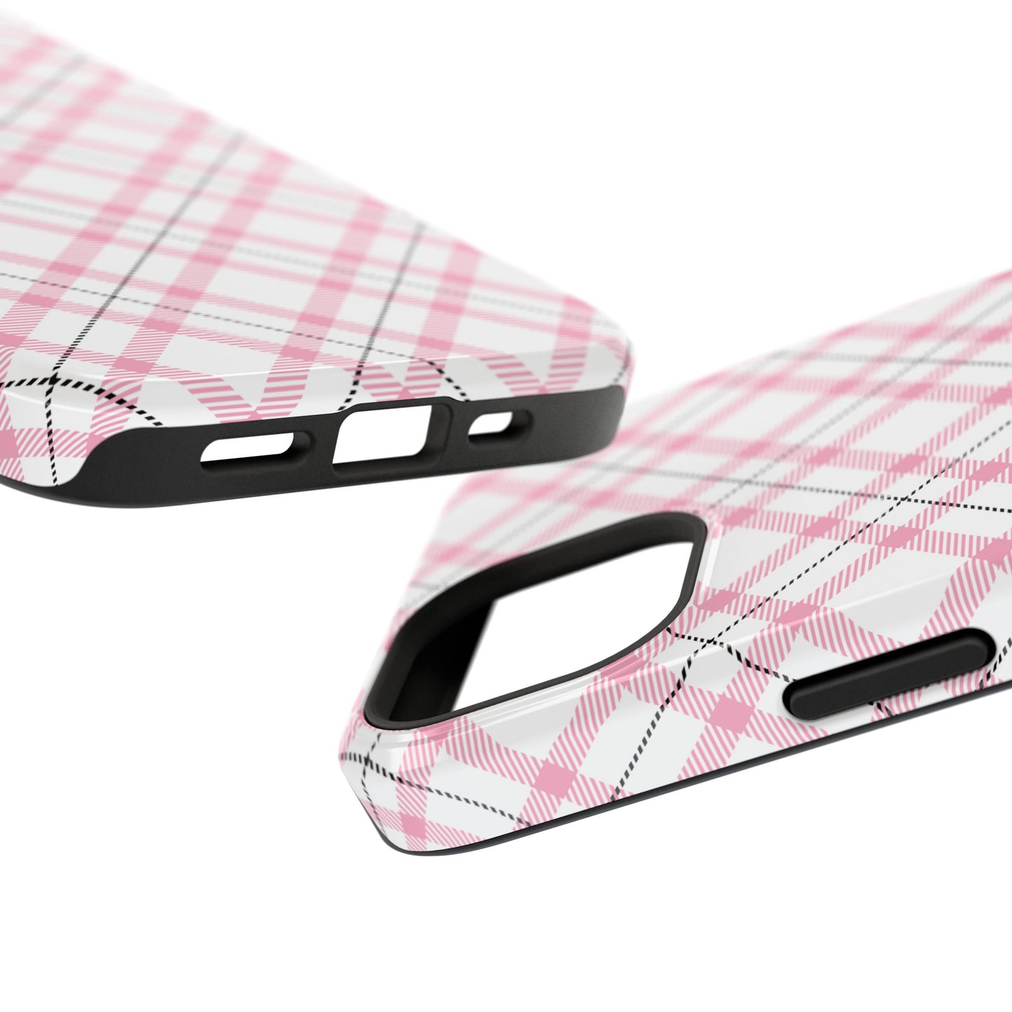 Impact-Resistant Phone Case - Pink Black Plaid