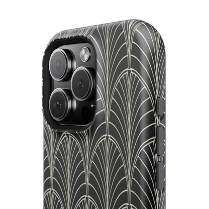 Impact-Resistant Phone Case- Art Deco Black Beige