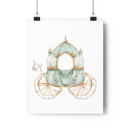 Giclée Art Print Watercolor Teal Princess Carriage