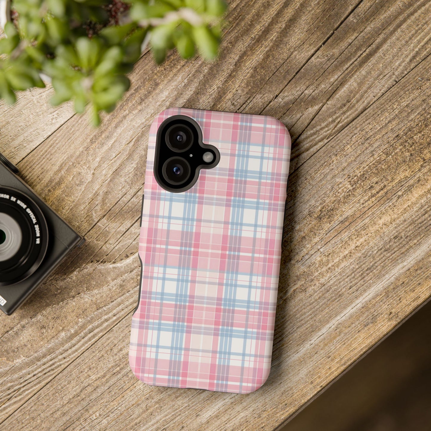 Impact-Resistant Cases-Spring Plaid Pink Blue