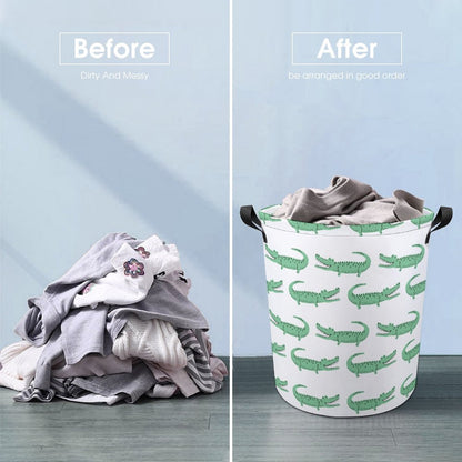 Collapsible Laundry Hamper- Preppy Crocodile